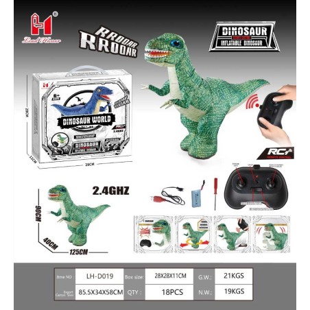 Rc Dinosaurio Inflable 90Cm.
