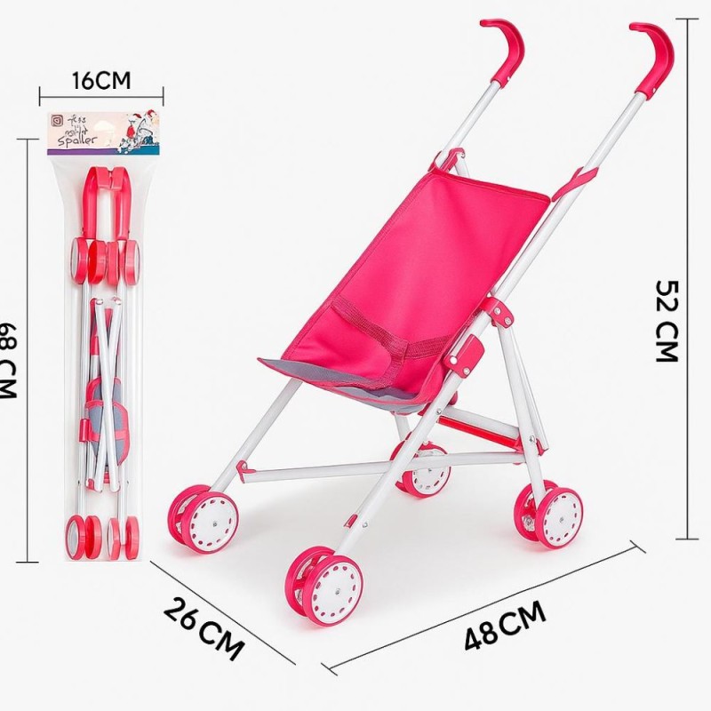Silleta Bastón Rosa para Muñecas 52cm