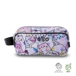 Estuche Agapec Glitter - Paws, 3 compart 2