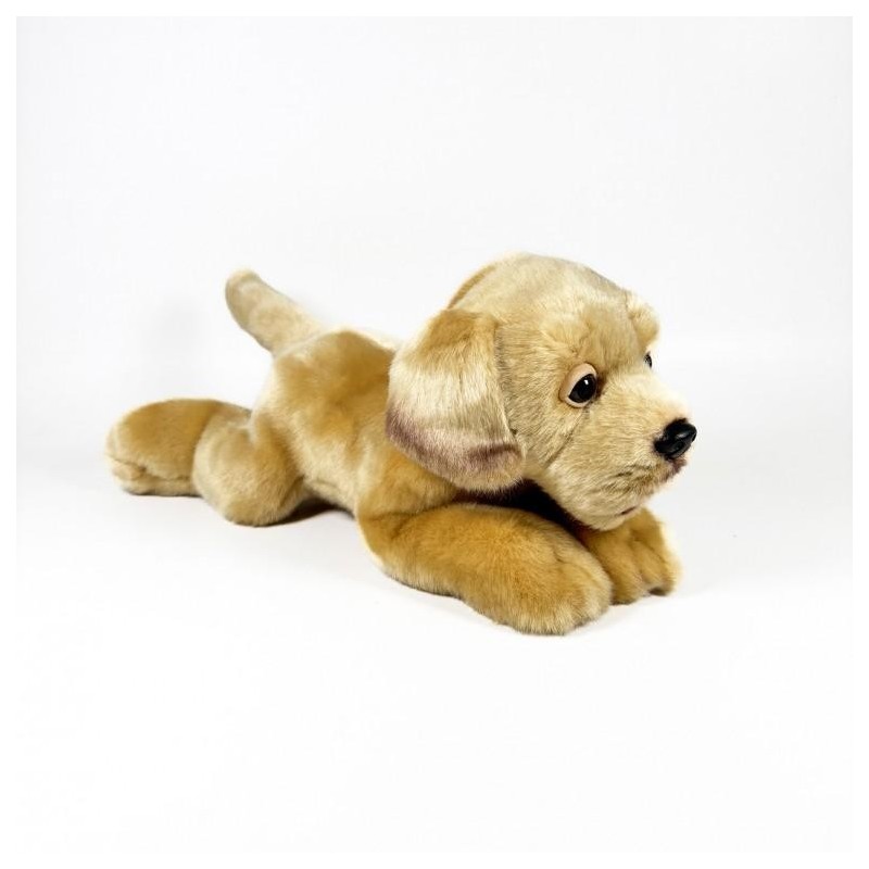 PELUCHE LABRADOR CANELA TUMBADO 25CM