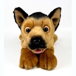 Peluche Pastor Alemán Tumbado 25cm.