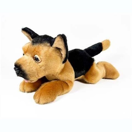 Peluche Pastor Alemán Tumbado 25cm.