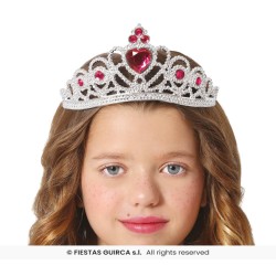 Diadema plata corazon rojo infantil