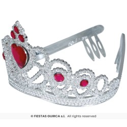Diadema plata corazon rojo infantil 2