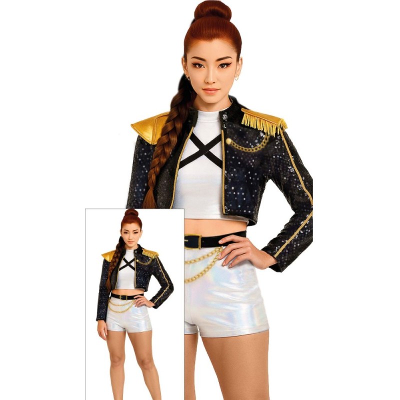 Disfraz Pop-Star Silver Golden M