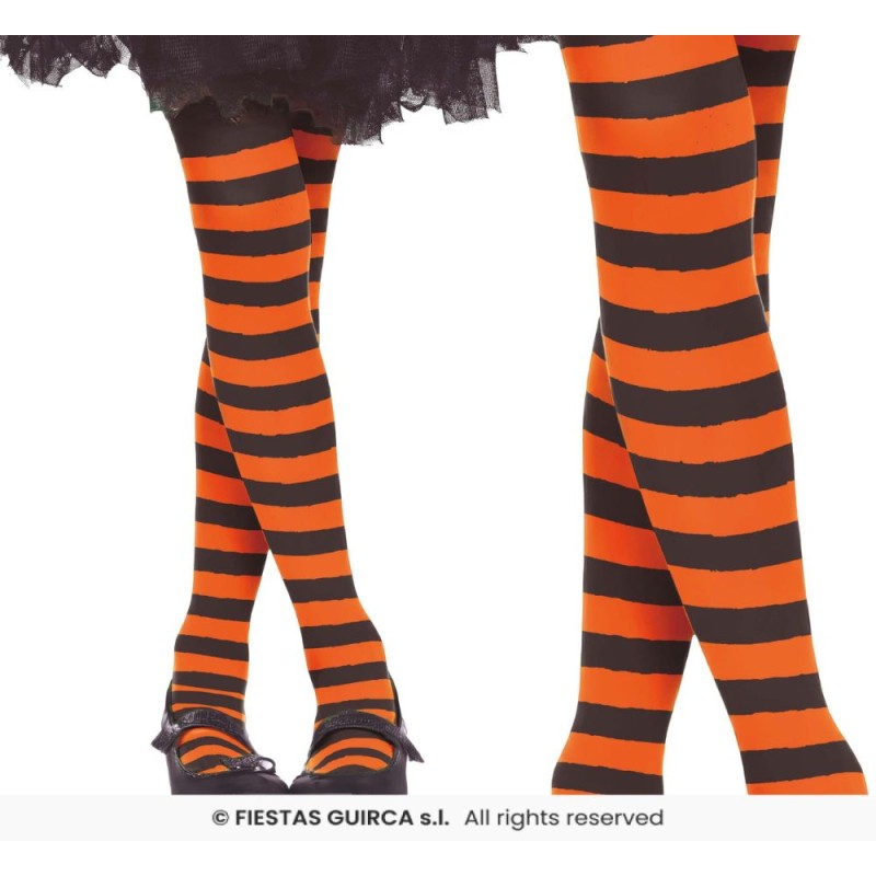 Pantys naranja rayas 7-10 años