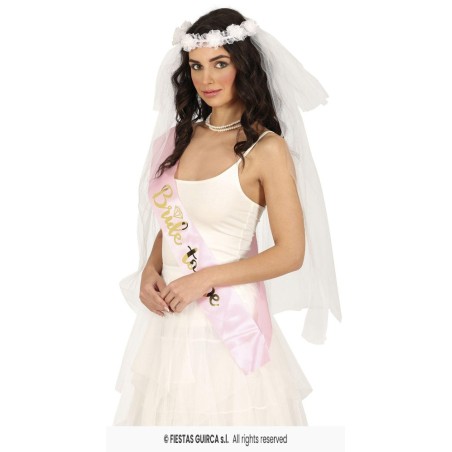 Velo novia con corona de flores