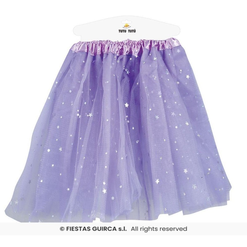Tutu estrellas 30 cms lila morado