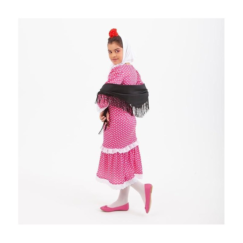 Disfraz chulapa madrileña 8-10 años rosa