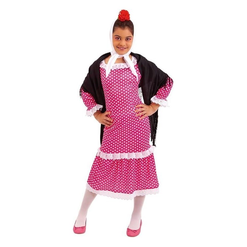 Disfraz chulapa madrileña 4-6 años rosa