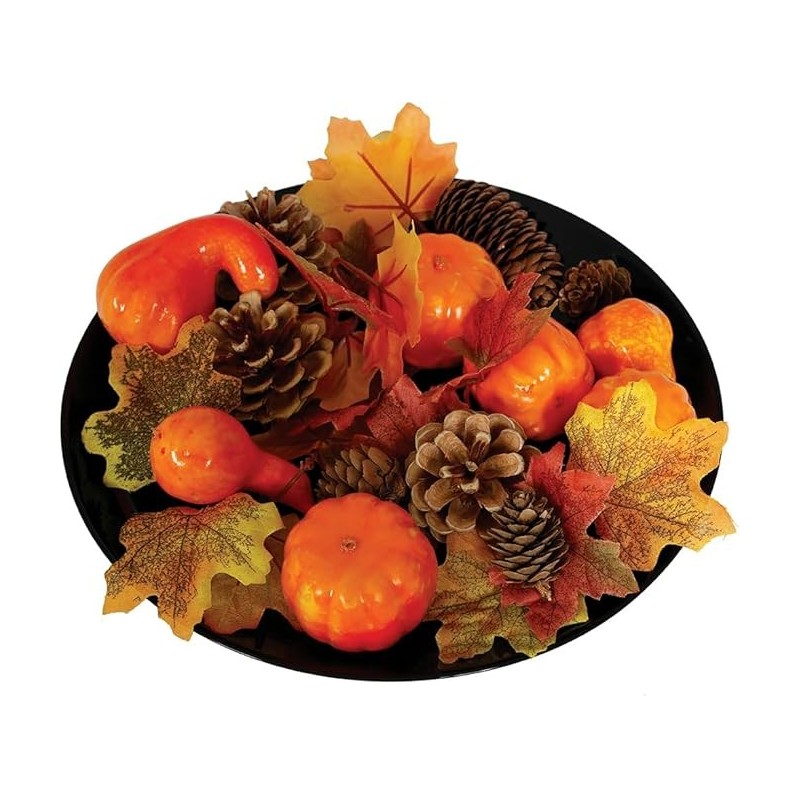 SET HOJAS DE CALABAZA PIÑAS EN CAJA DE P