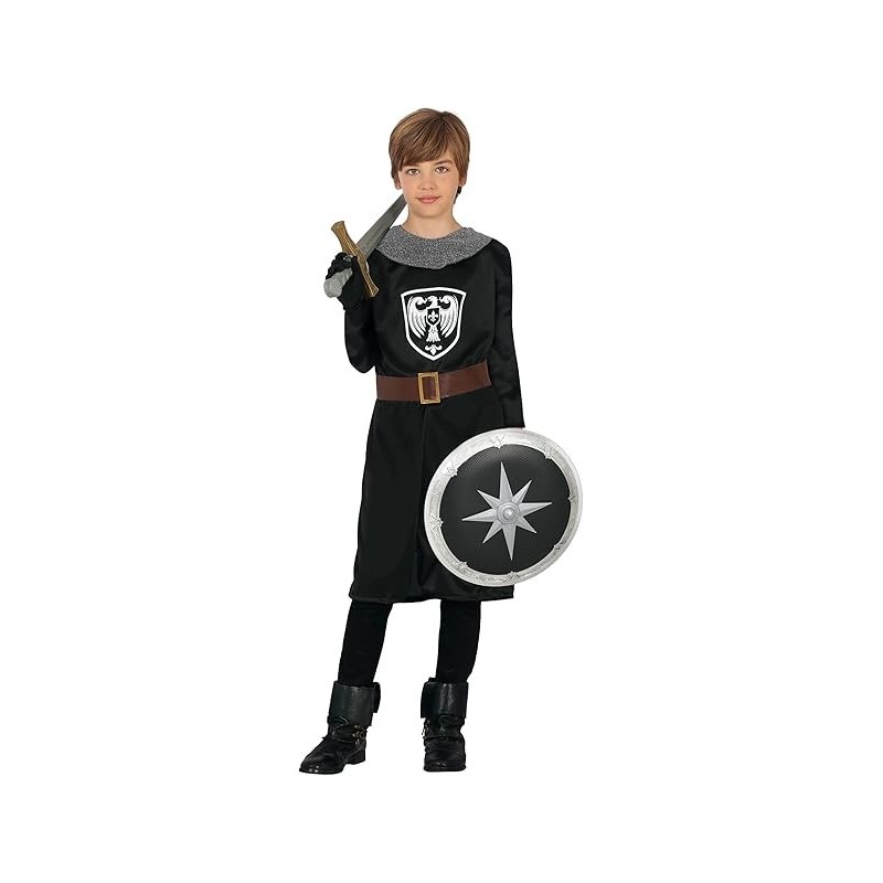 DISFRAZ GUERRERO MEDIEVAL NEGRO 5-6 Años
