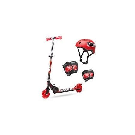 PATINETE 2 RUEDAS LUZ+CASCO+PROTECCIONES