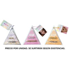 Pulseras con mensaje pack triangulo WOW