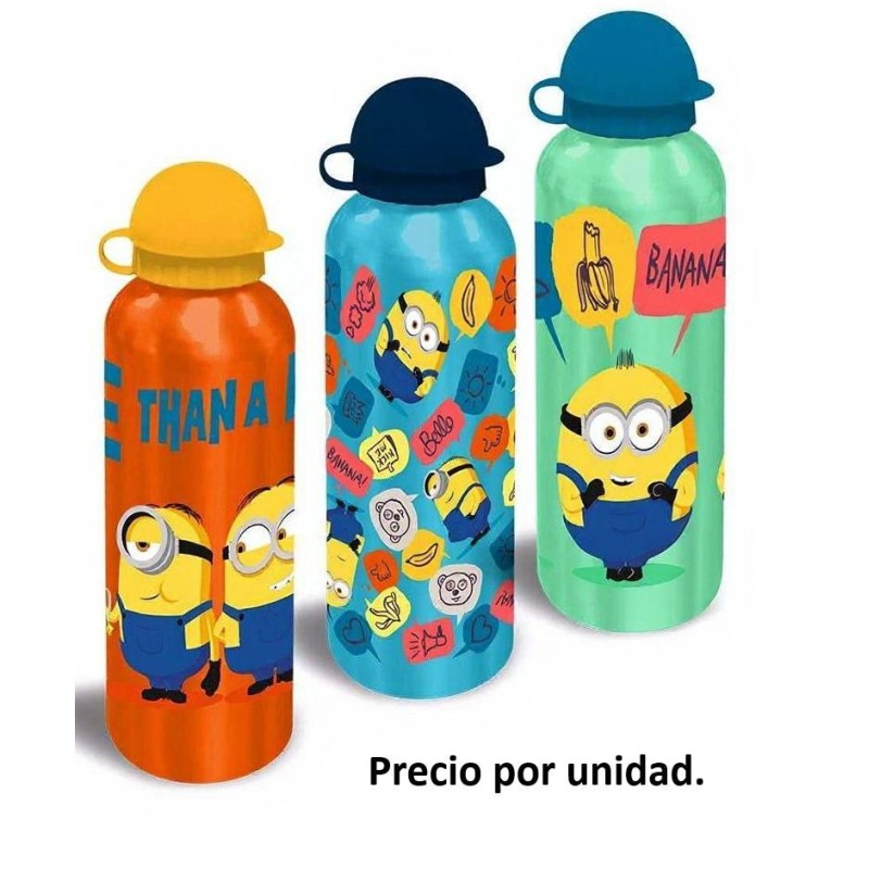 Botella aluminio 500ml Minions