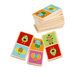 DOMINO DE MADERA CON BOLSA DE TELA  2
