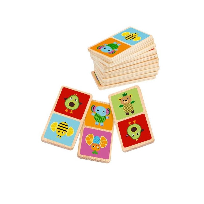 DOMINO DE MADERA CON BOLSA DE TELA 