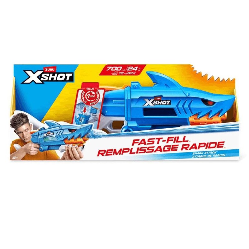 Pistola de agua Tiburón, carga rápida 