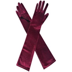 guantes granate largos aterciopelado