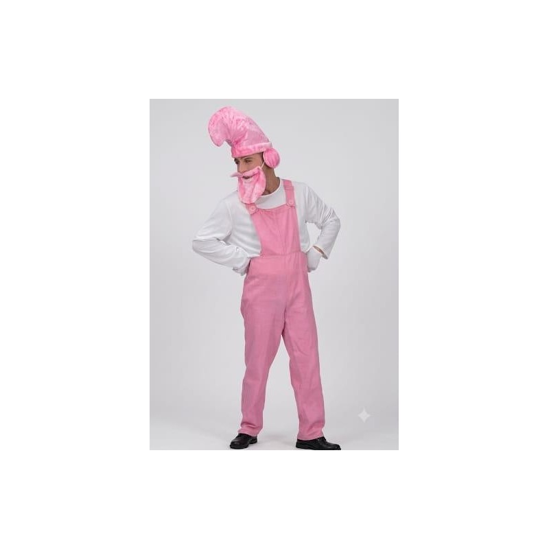 Disfraz enanito gnomo rosa M