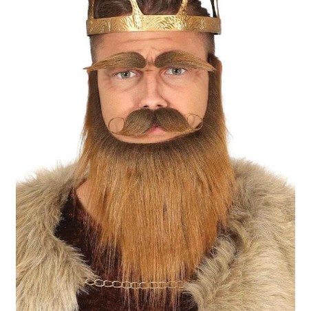 BARBA BIGOTE Y CEJAS CASTAÑAS