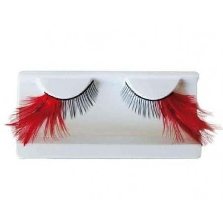 PESTAÑAS PLUMAS ROJAS