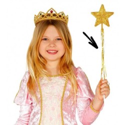 VARITA HADA PRINCESA ORO ESTRELLA 45 CM