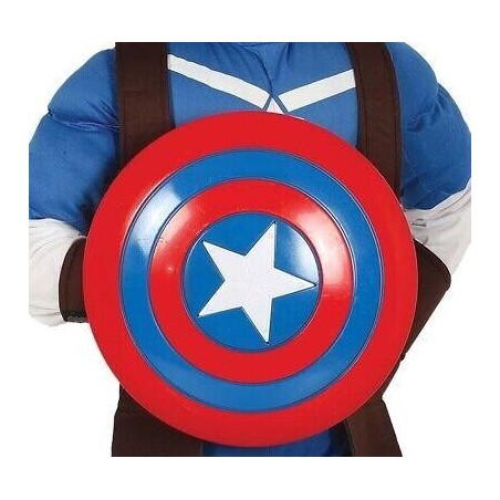 ESCUDO CON ESTRELLA ROJO Y AZUL 32CM CAP