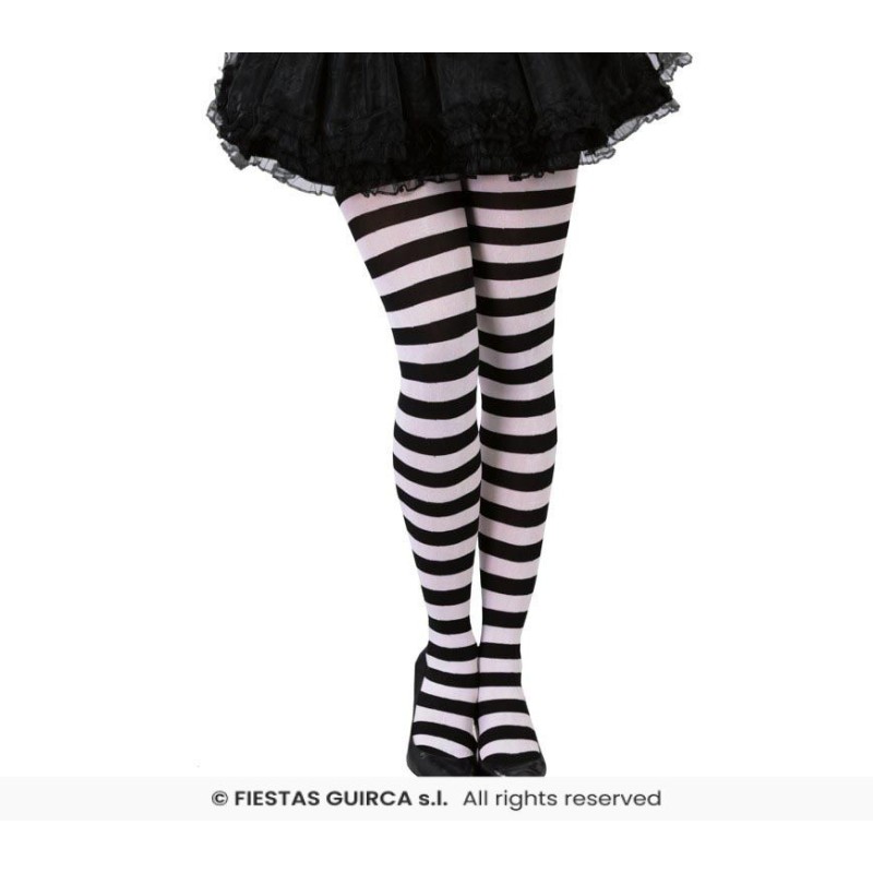 PANTYS BLANCAS RAYAS NEGRAS