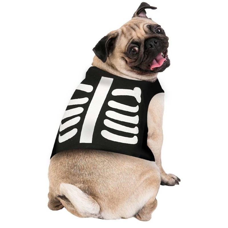 DISFRAZ ESQUELETO HUESOS PARA MASCOTA T.