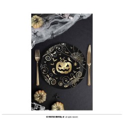 PAQUETE 6 PLATOS CALABAZA ORO 23 CM 2