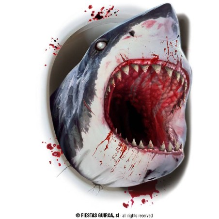 DECORACION  WC TIBURON ASESINO, 30X40 CM