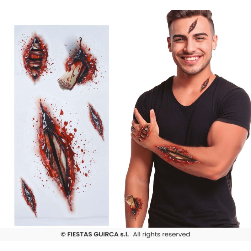 TATUAJES ADHESIVOS HERIDA ABIERTA