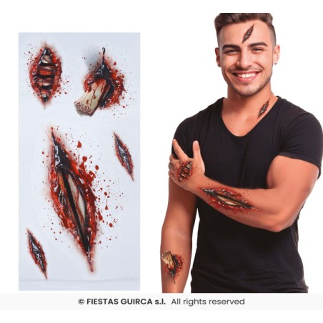 TATUAJES ADHESIVOS HERIDA ABIERTA