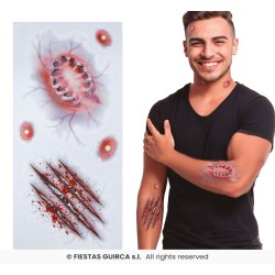 TATUAJES ADHESIVOS HERIDAS MORDISCO 2