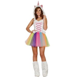 DISFRAZ UNICORNIO COLORES ADULTA T.M 38-