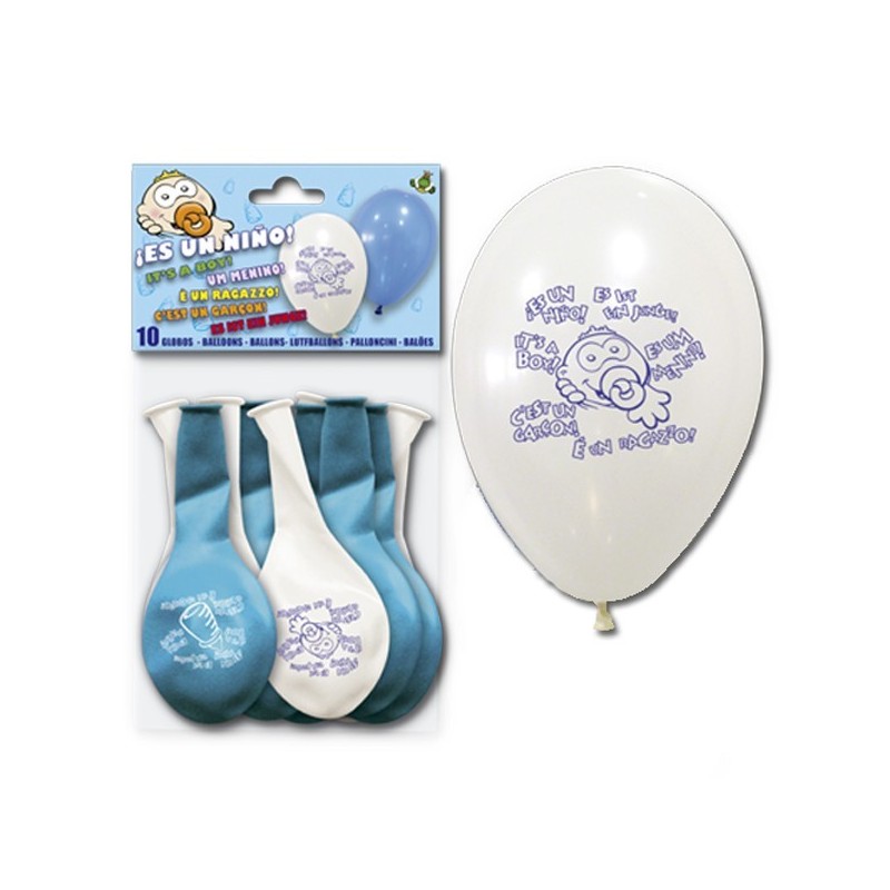 BOLSA 10 GLOBOS ES UN NIÑO