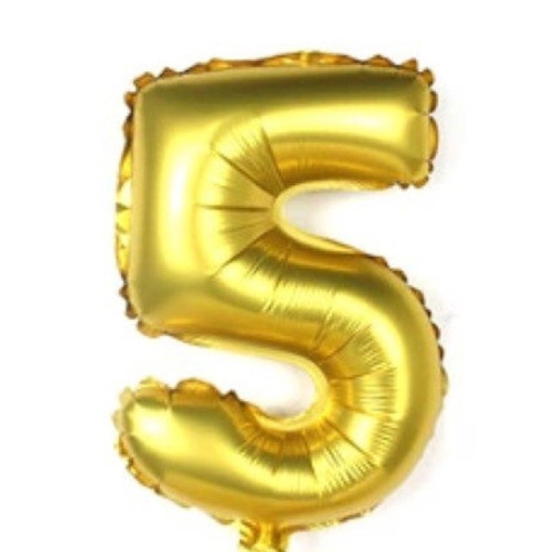 GLOBO GIGANTE NUMERO Nº 5 COLOR ORO (1M)
