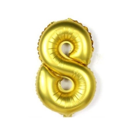 GLOBO GIGANTE NUMERO Nº 8 COLOR ORO (1M)