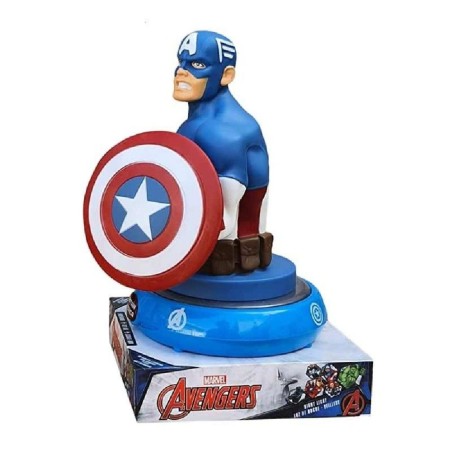 LAMPARA DE NOCHE FIGURA 3D CAPITAN AMERI