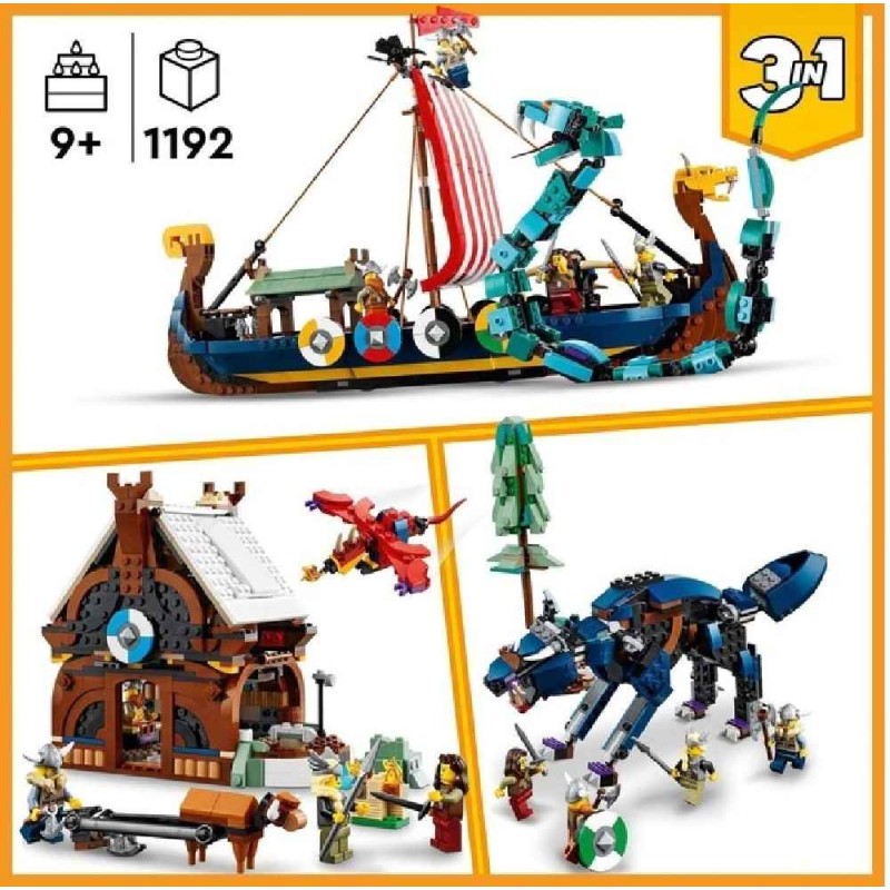 LEGO BARCO VIKINGO Y SERPIENTE MIDGARD -