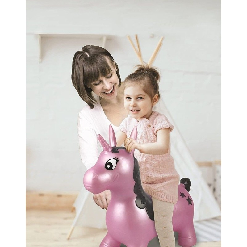 UNICORNIO SALTARIN HINCHABLE COLOR ROSA