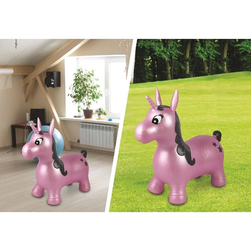 UNICORNIO SALTARIN HINCHABLE COLOR ROSA