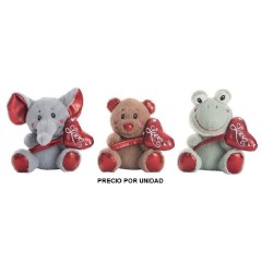 PELUCHE ANIMALITO CORAZON 16 CM