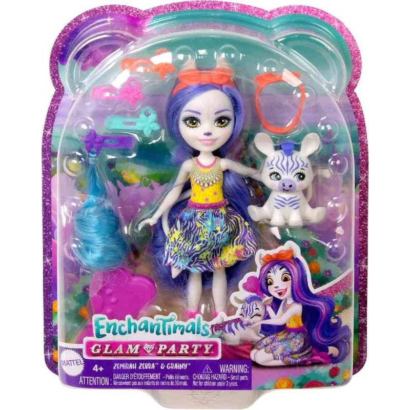 ENCHANTIMALS GLAM PARTY ZEMIRAH ZEBRA Y 