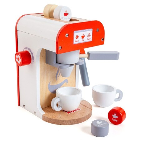 MAQUINA DE CAFE MADERA CON 8 ACCESORIOS