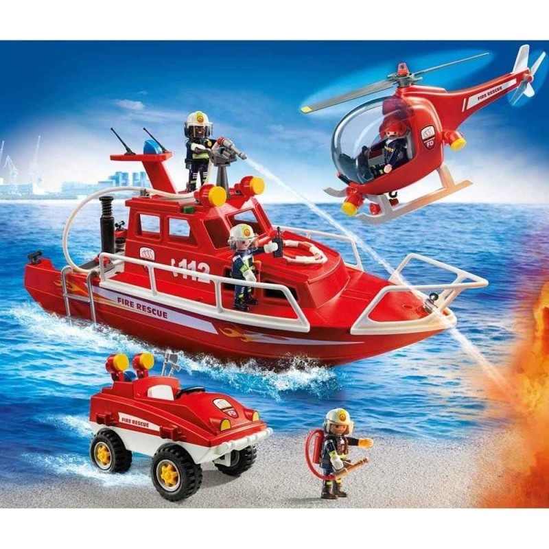 SET BOMBEROS CON MOTOR SUBMARINO PLAYMOB