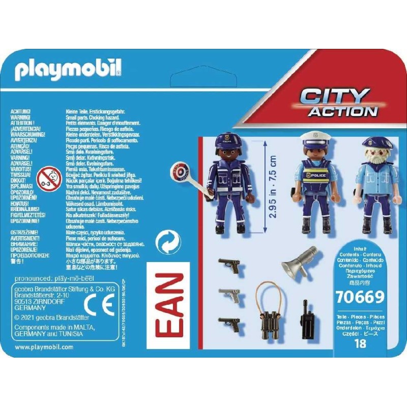 SET 3 FIGURAS POLICIA - PLAYMOBIL 70669