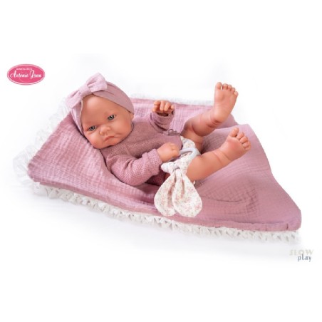 MUÑECA NICA CON MORDEDOR Y MANTITA 42CM