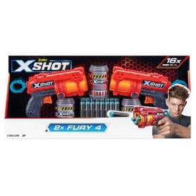 X-SHOT EXCEL -  PK 2 PISTOLAS FURY 4 C/BOTES +8A